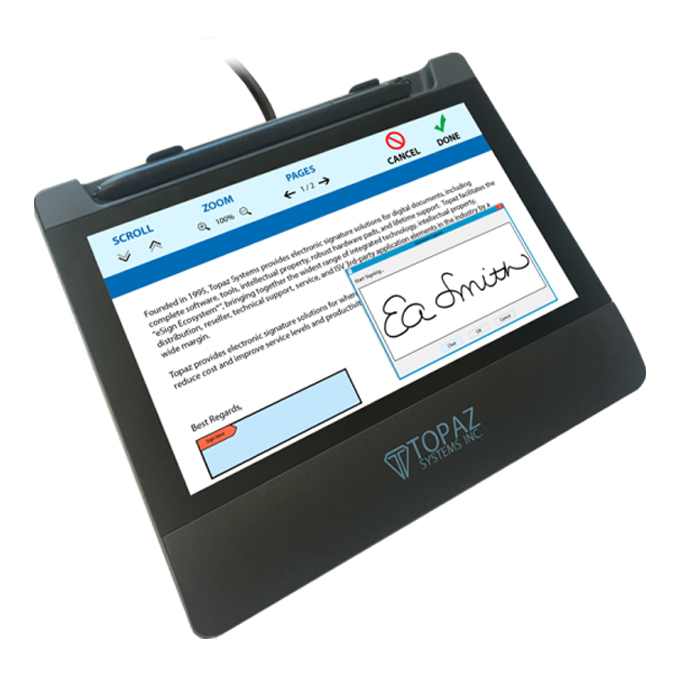 Coletor de Assinatura Topaz Systems TD-LBK070